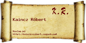 Kaincz Róbert névjegykártya