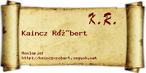 Kaincz Róbert névjegykártya