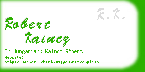 robert kaincz business card